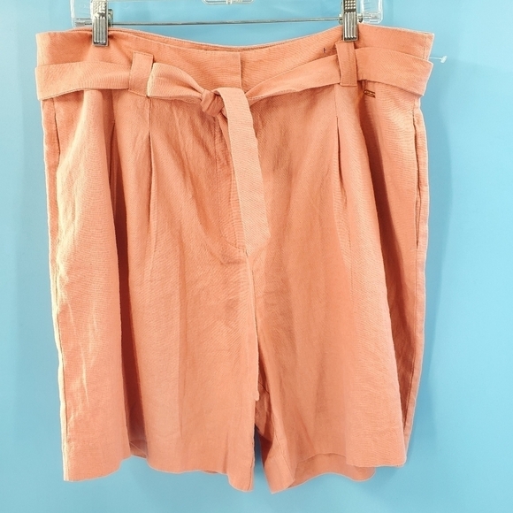 New with tags Marc New York coral linen tie waist sorts XL - Picture 2 of 16